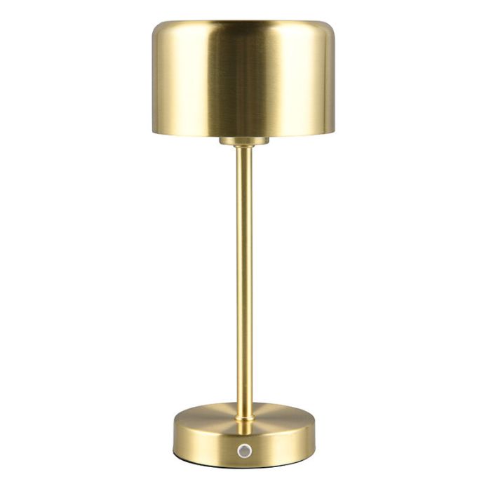 Messing oplaadbare tafellamp modern, Dustin, 1W, 3000K LED, met touchdimmer