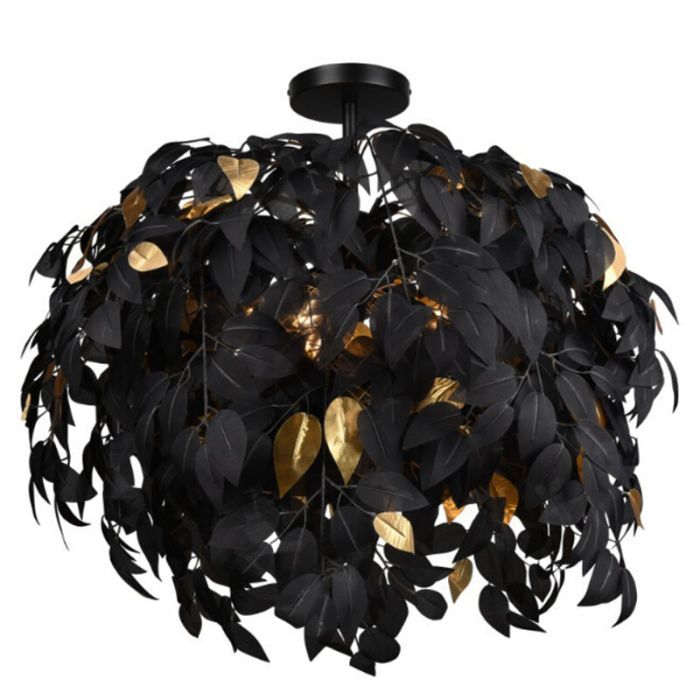 Zwarte plafondlamp retro, Urwa
