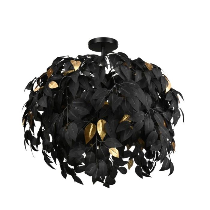 Zwarte plafondlamp retro, Urwa