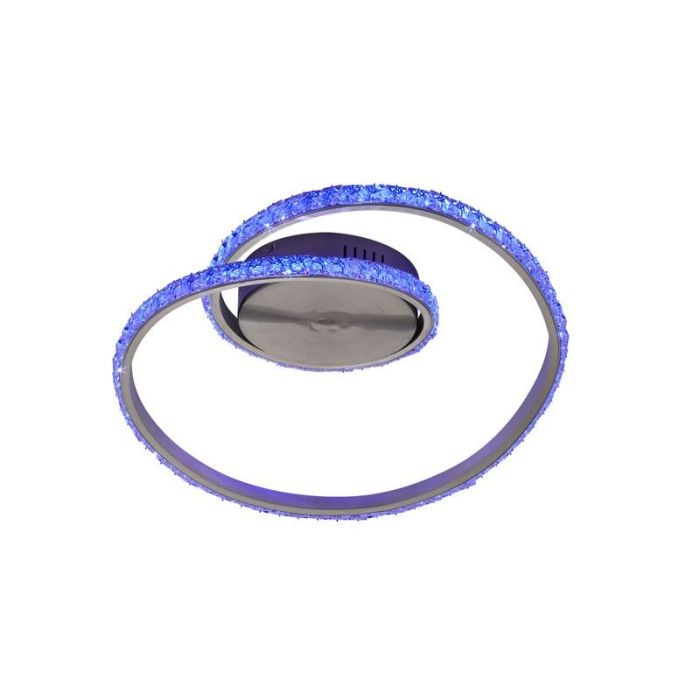 Zilveren plafonniere Salim, metaal, modern, 19 watt
