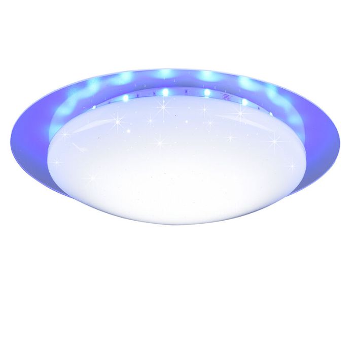 Witte plafonnière modern, Suzy, 13W, RGBW LED, met afstandsbediening