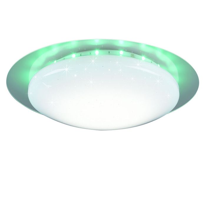 Witte plafonnière modern, Suzy, 13W, RGBW LED, met afstandsbediening