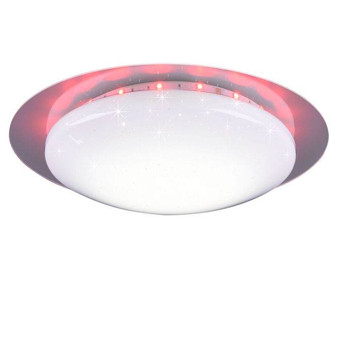 Witte plafonnière modern, Suzy, 13W, RGBW LED, met afstandsbediening