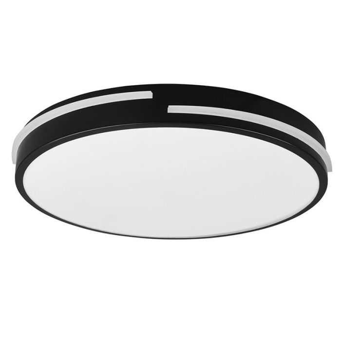 Moderne plafonniere Fadi, zwart, metaal, geïntegreerde LED