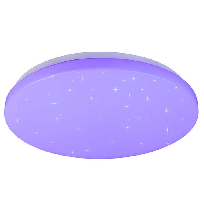Witte plafonnière modern, Catherina, 18W, RGBW LED, met afstandsbediening