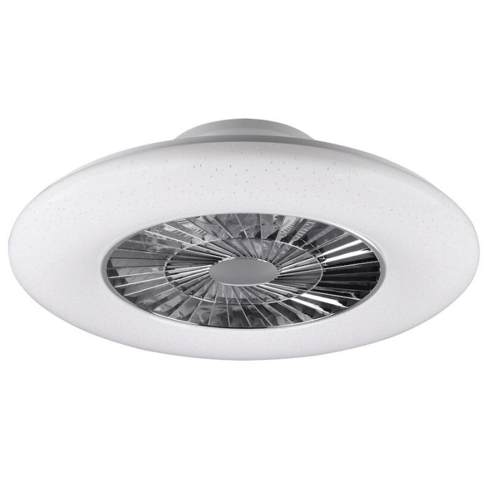 Chromen plafondventilator modern, Damia, 40W, warm tot koud wit verstelbare LED, met afstandsbediening