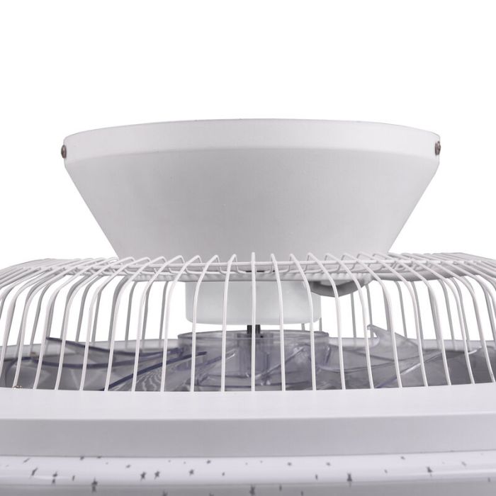 Chromen plafondventilator modern, Damia, 40W, warm tot koud wit verstelbare LED, met afstandsbediening