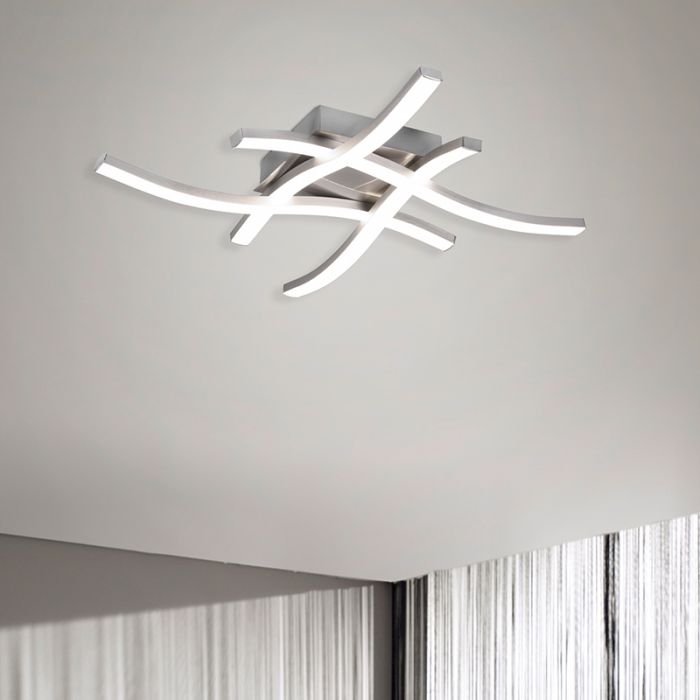 Nikkelen plafondlamp Go, metaal, modern, 5w, 4000K LED