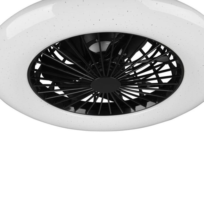 Zwarte plafondventilator modern, Damyan, 30W, warm tot koud wit verstelbare LED, met afstandsbediening