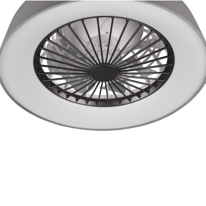 Grijze plafondventilator modern, Chante, 30W, warm tot koud wit verstelbare LED, met afstandsbediening