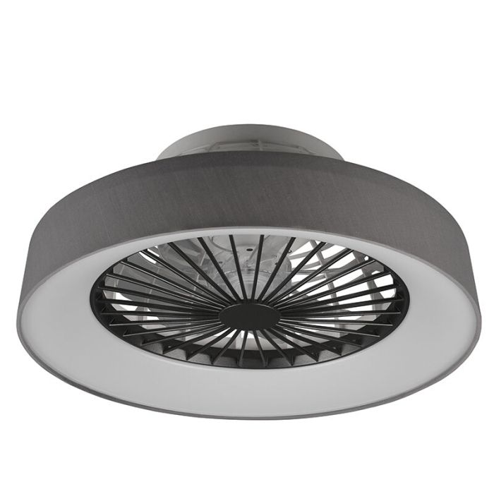 Grijze plafondventilator modern, Chante, 30W, warm tot koud wit verstelbare LED, met afstandsbediening