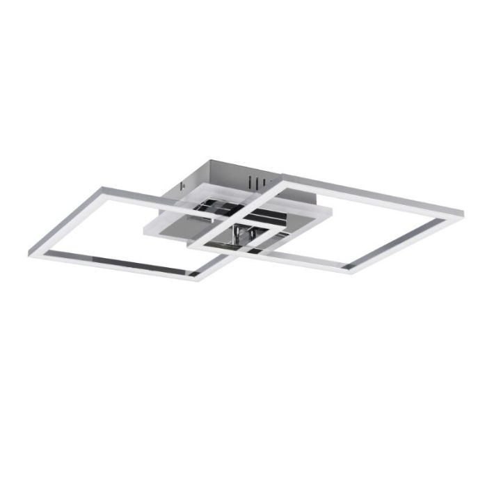 Chromen plafonnière modern, Semira, 25W, 4000K LED, 3-staps dimbaar