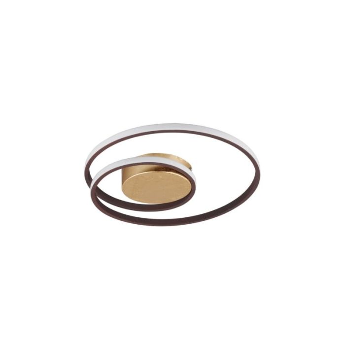 Moderne plafonniere Sassandra, roestkleurig, 22w geintegreerd LED