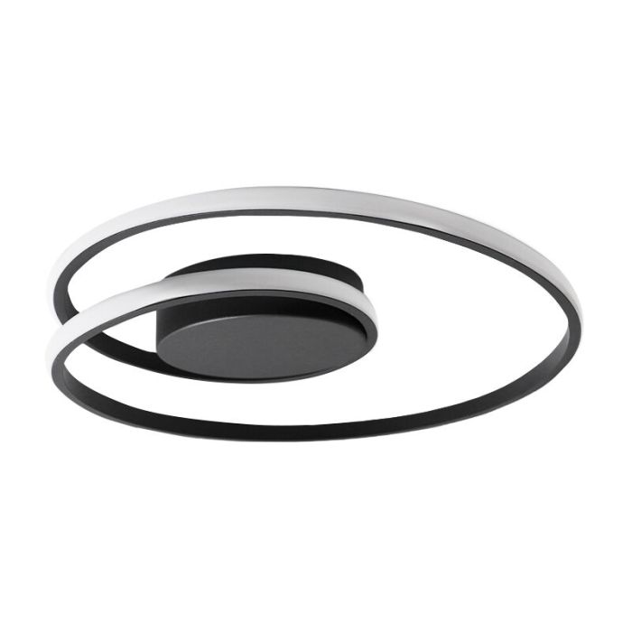 Zwarte plafonniere Sassandra, metaal, modern, 22 watt