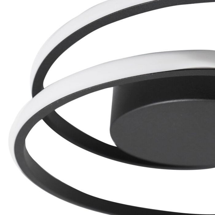 Zwarte plafonniere Sassandra, metaal, modern, 22 watt