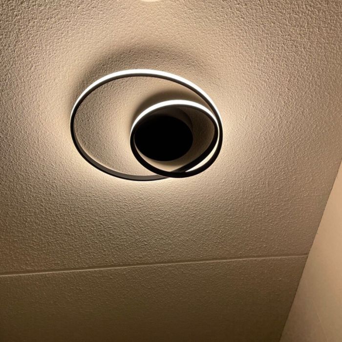 Zwarte plafonniere Sassandra, metaal, modern, 22 watt