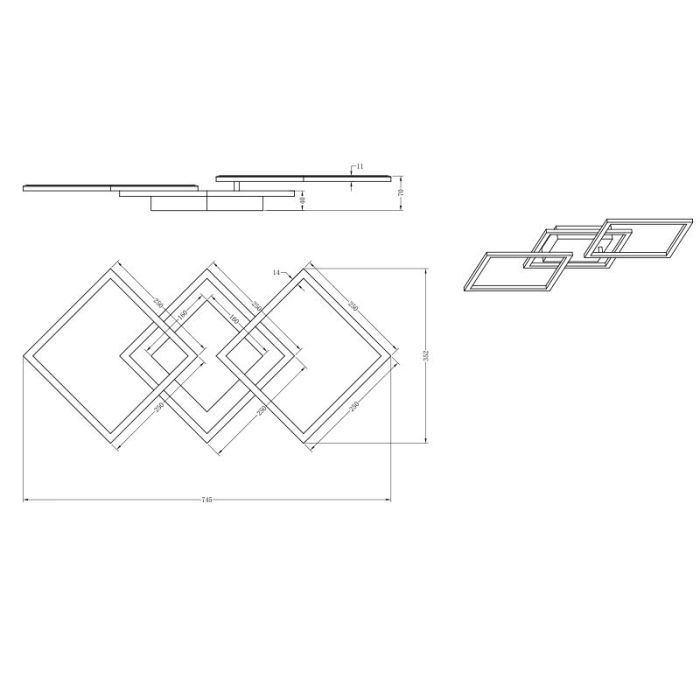 Witte plafonnière modern, Margaux, 31W, 4000K LED