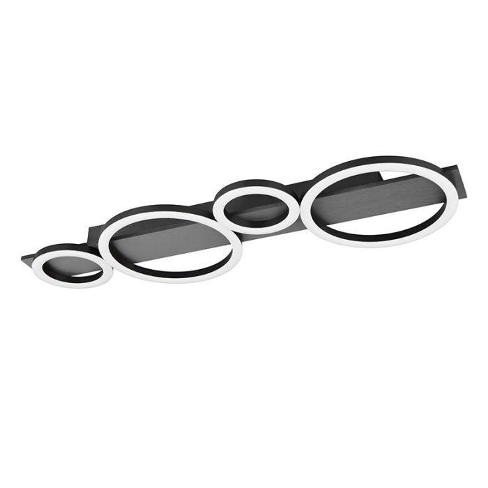 Zwarte plafondlamp design, Ishaan, 26,5W, 3000K LED