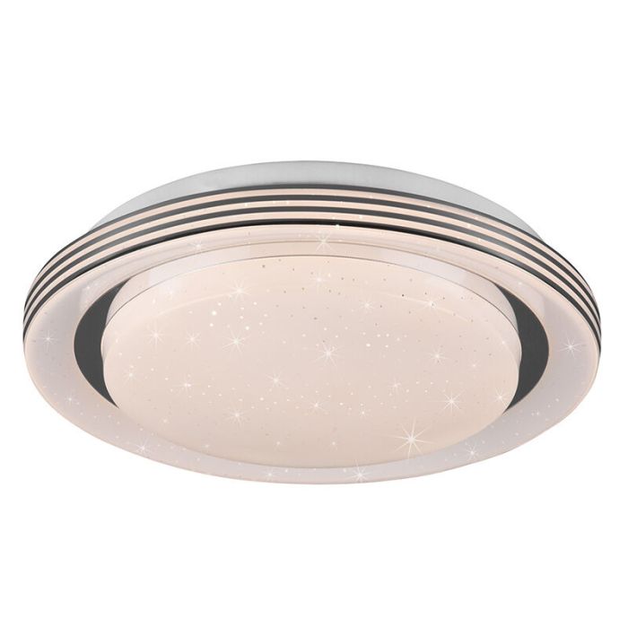 Witte plafonnière modern, Alpha, 10,5W, warm tot koud wit verstelbare LED, met afstandsbediening