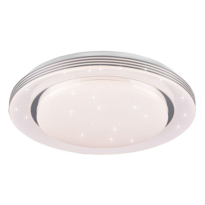 Witte plafonnière modern, Alpha, 22,5W, warm tot koud wit verstelbare LED, met afstandsbediening