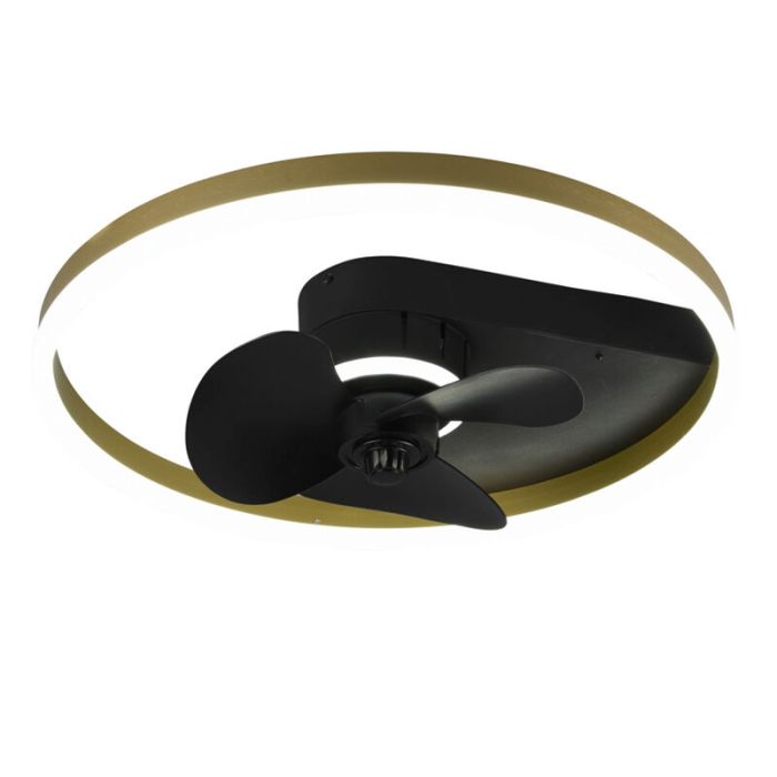 Zwarte plafondventilator Medy, metaal, modern, 30w, warm tot koud wit verstelbare LED