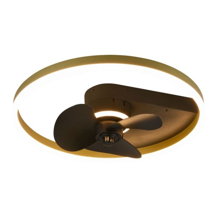 Zwarte plafondventilator Medy, metaal, modern, 30w, warm tot koud wit verstelbare LED