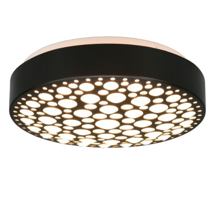Zwarte plafonnière kunststof, Wing, 11W, 3000K LED