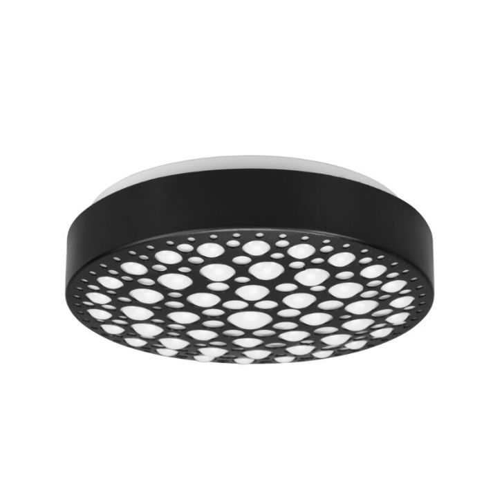 Zwarte plafonnière kunststof, Wing, 11W, 3000K LED