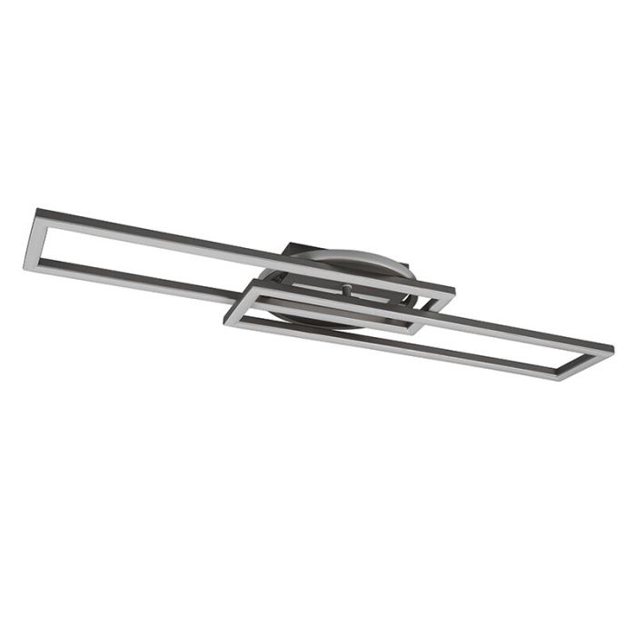Nikkelen plafonnière modern, Jadon, 30W, warm tot koud wit verstelbare LED