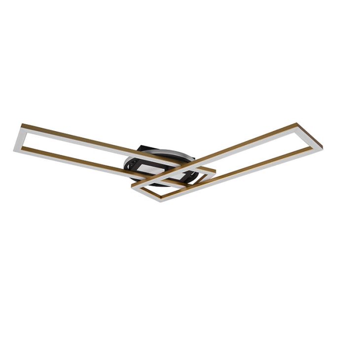 Messing plafonnière modern, Jadon, 30W, warm tot koud wit verstelbare LED