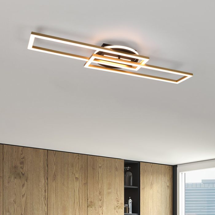 Messing plafonnière modern, Jadon, 30W, warm tot koud wit verstelbare LED