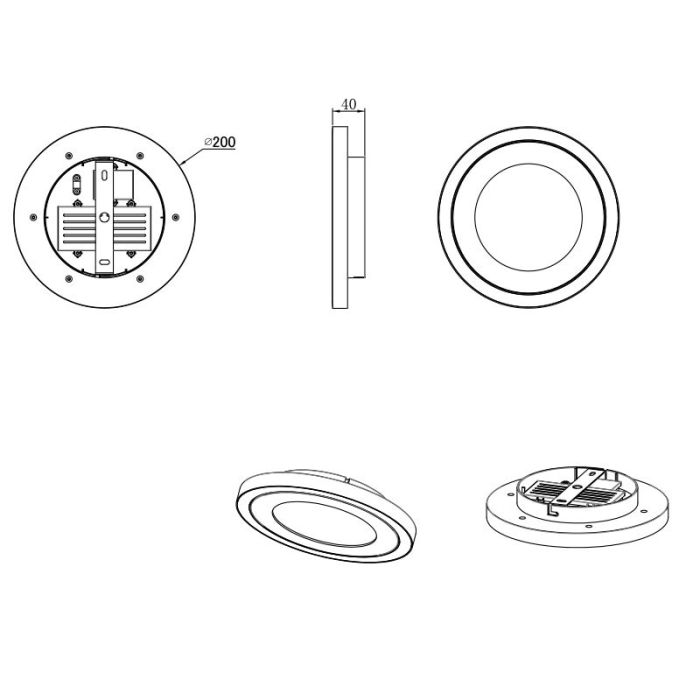 Witte plafonnière modern, Mirko, 10W, 4000K LED