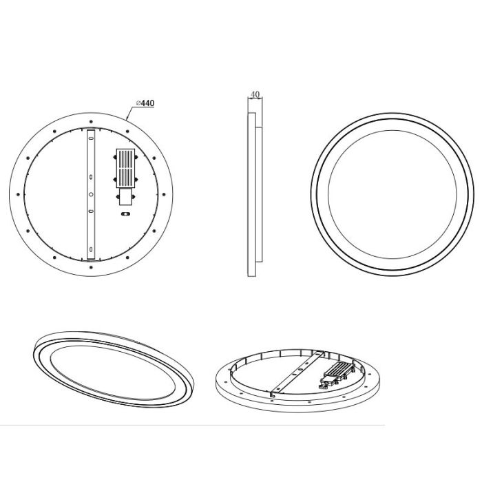 Zwarte plafonnière modern, Mirko, 20W, 3000K LED