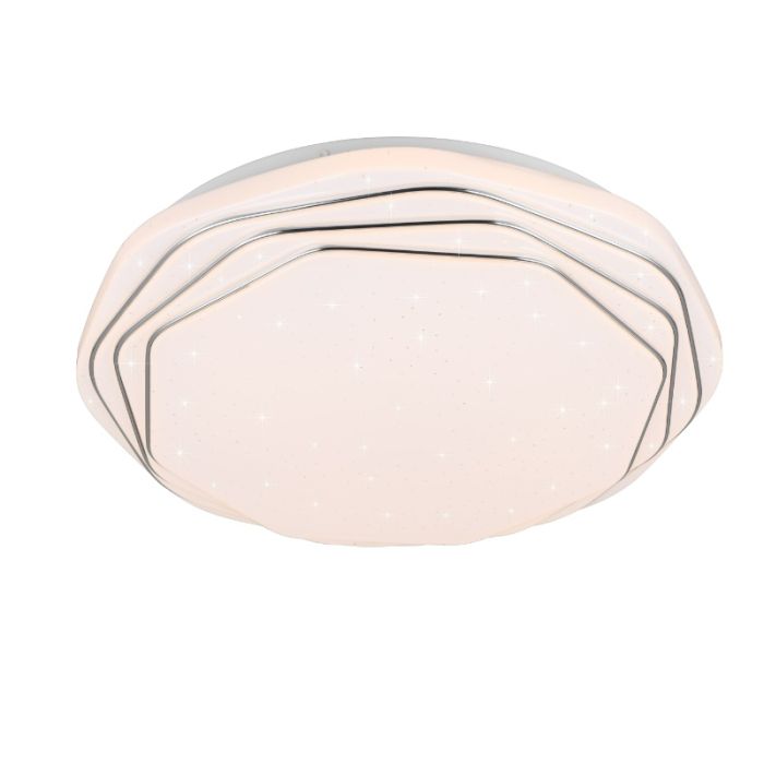 Witte plafonnière modern, Ouafa, 22W, warm tot koud wit verstelbare LED, met afstandsbediening