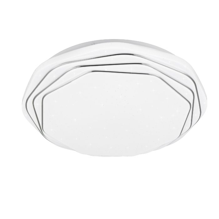 Witte plafonnière modern, Ouafa, 22W, warm tot koud wit verstelbare LED, met afstandsbediening