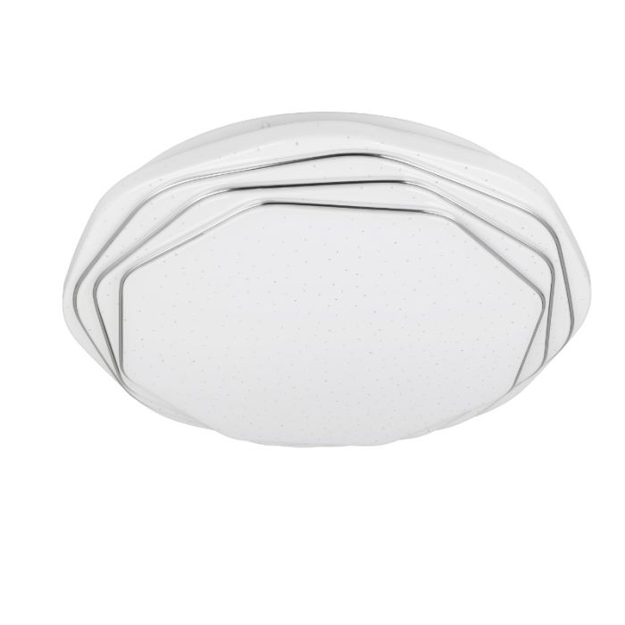 Witte plafonnière modern, Ouafa, 22W, warm tot koud wit verstelbare LED, met afstandsbediening