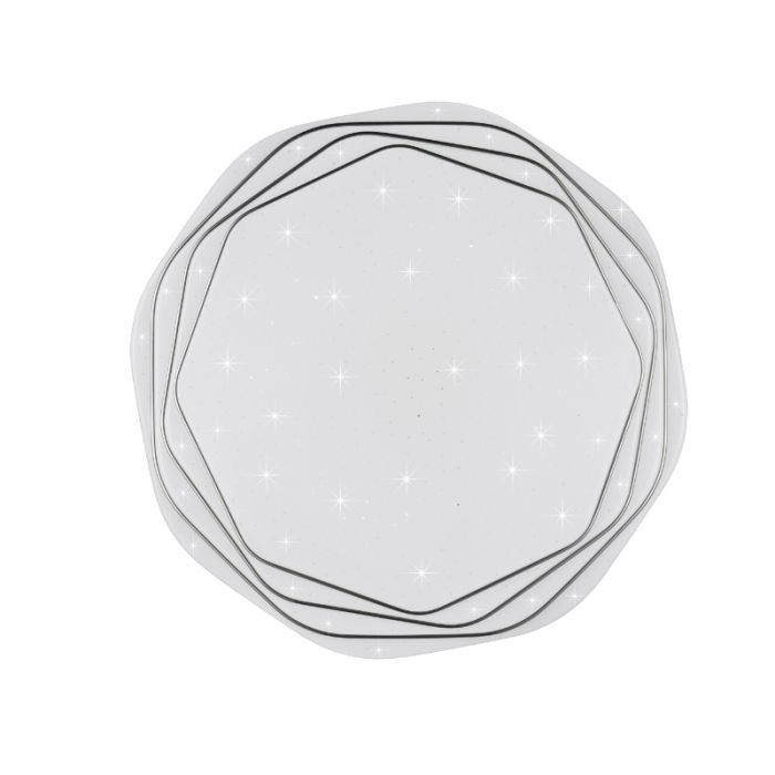 Witte plafonnière modern, Ouafa, 22W, warm tot koud wit verstelbare LED, met afstandsbediening