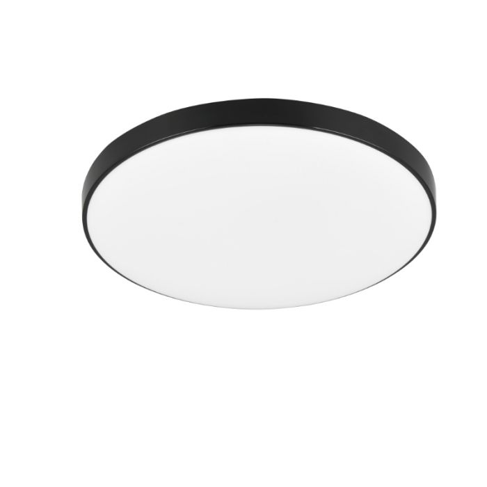 Zwarte plafonnière kunststof, Sharde, 18W, 4000K LED, IP44