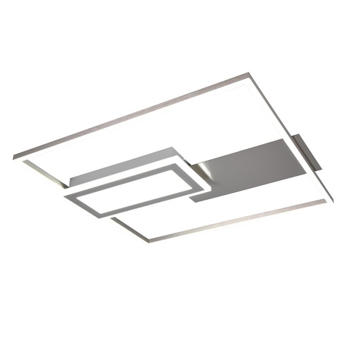 Nikkelen plafonnière design, Shun, 32W, warm tot koud wit verstelbare LED