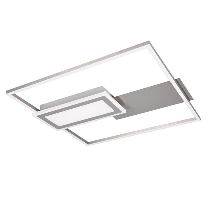 Nikkelen plafonnière design, Shun, 32W, warm tot koud wit verstelbare LED