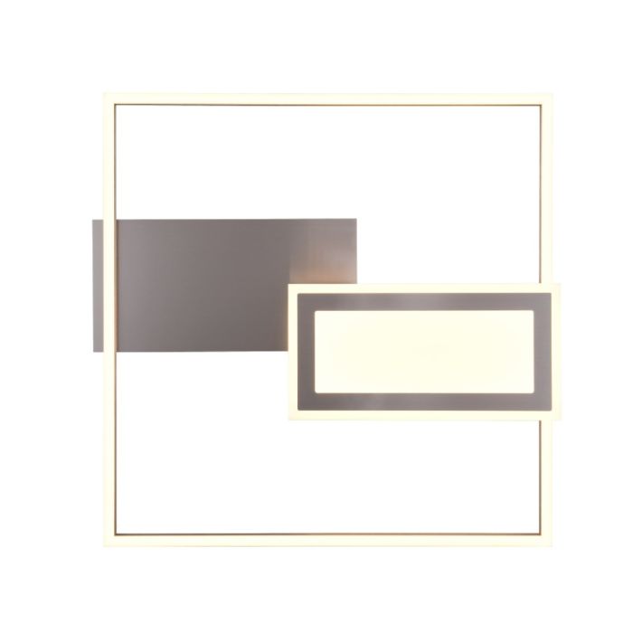 Nikkelen plafonnière design, Shun, 32W, warm tot koud wit verstelbare LED