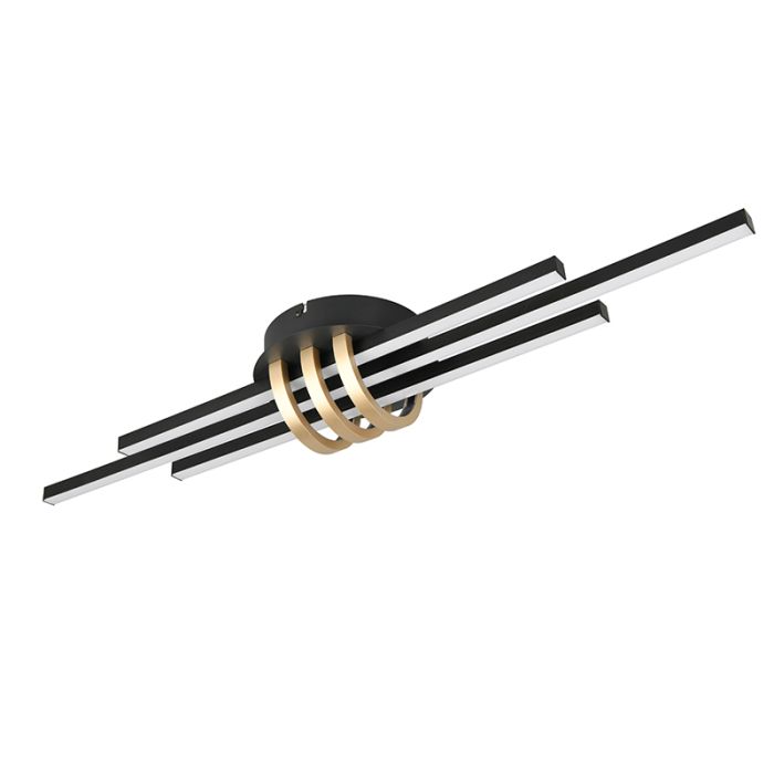 Zwarte plafonnière modern, Saloua, 20W, 3000K LED, 3-staps dimbaar