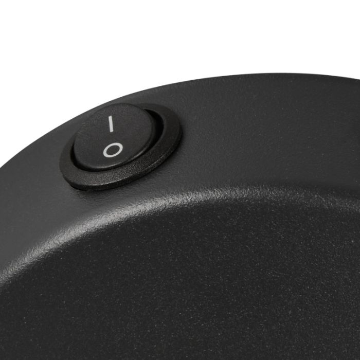 Zwarte wandspot modern, Riette, met schakelaar