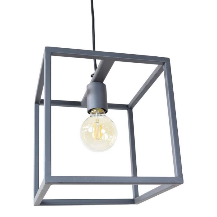 Industriële frame hanglamp Redox, Zwart