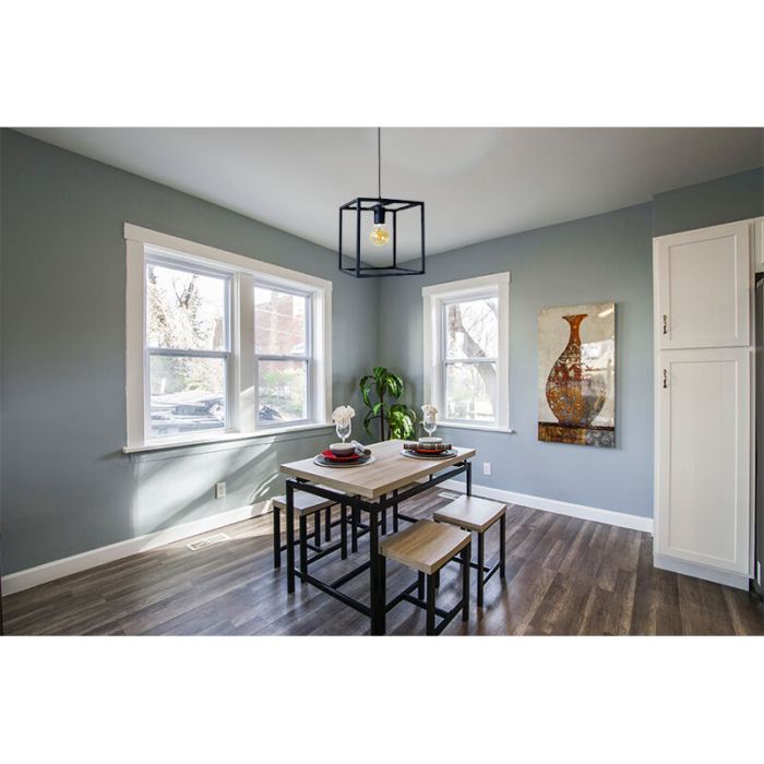 Industriële frame hanglamp Redox, Zwart