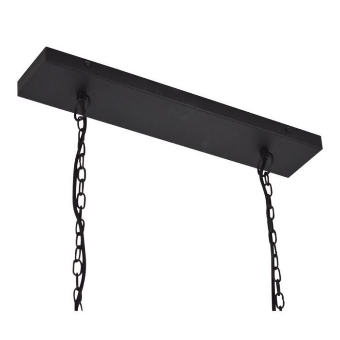 Industriële plafondlamp Kezban, zwart, langwerpig