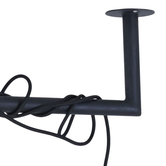 Industriële hanglamp Kester, zwart, langwerpig