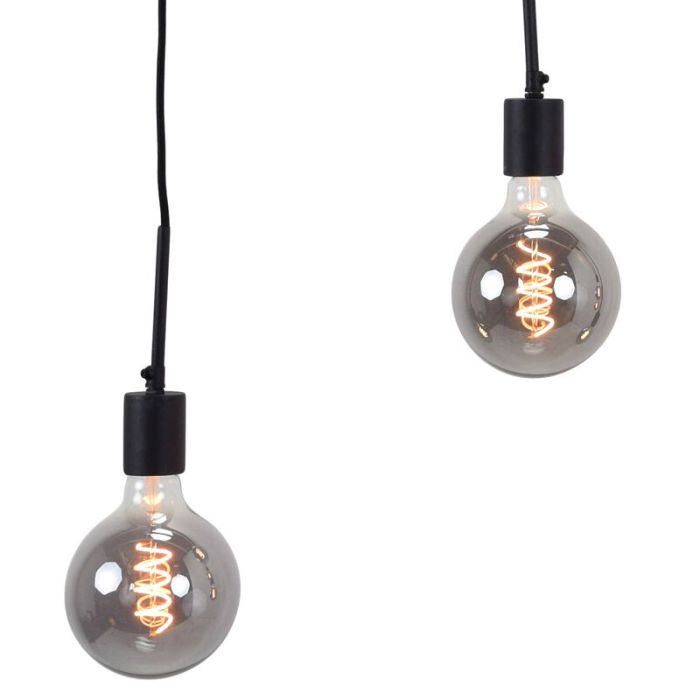 Industriële hanglamp Bolb, zwart, langwerpig