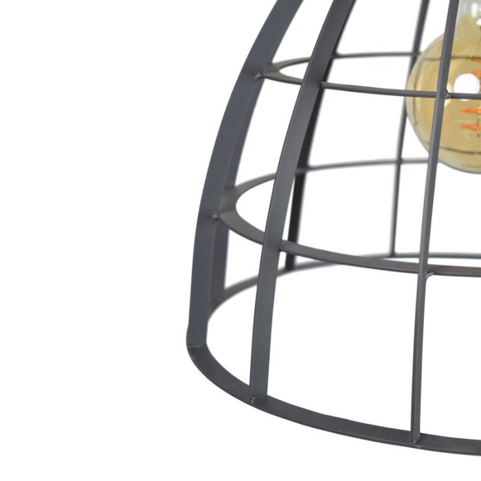 Industriële hanglamp Redstar, zwart, rond