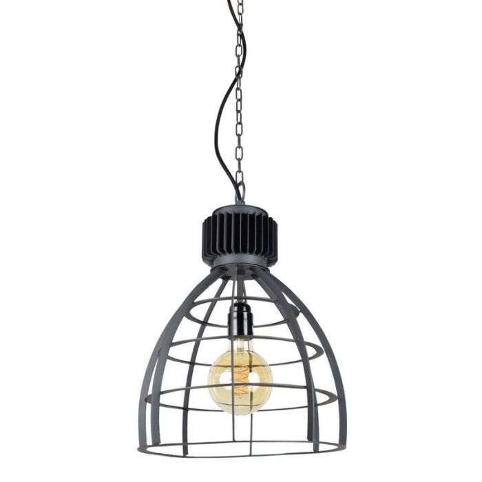 Industriële hanglamp Redstar, Zwart steel